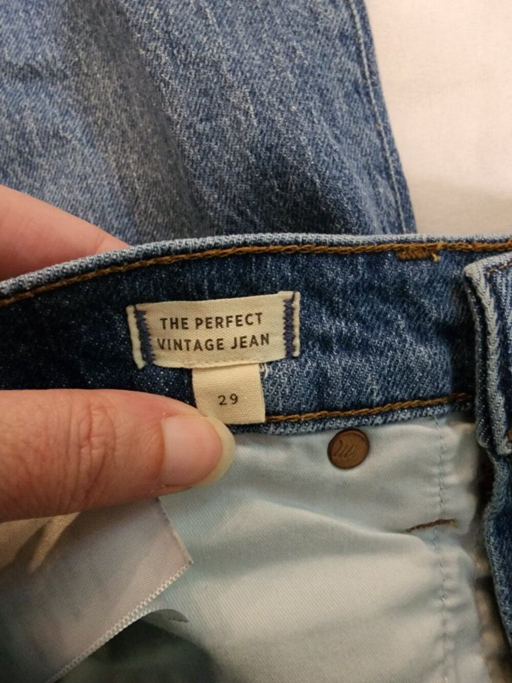 Madewell The Perfect Vintage Jean 29 High Rise Raw Hem Light Wash Straight - Picture 8 of 13